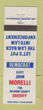 Matchbook Cover - John Morelli Sheriff Election Belmont County OH