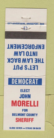 Matchbook Cover - John Morelli Sheriff Election Belmont County OH
