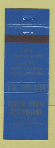 Matchbook Cover - Berlin House Restaurant Amish