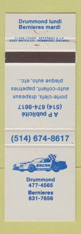 Matchbook Cover - AP Publicite Drummond Bernieres QC