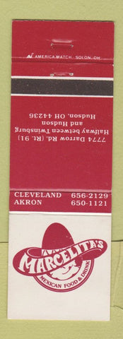 Matchbook Cover - Marcelita's Mexican Restaurant Hudson OH