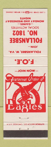 Matchbook Cover - Eagles Club Follansbee WV