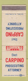 Matchbook Cover - Carpino Prosecuting Attorney Election OH WEAR