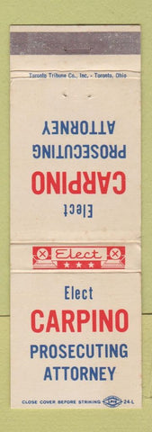 Matchbook Cover - Carpino Prosecuting Attorney Election OH WEAR