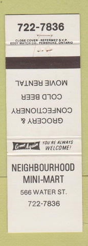 Matchbook Cover - Neighbourhood Mini Mart Canada