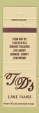 Matchbook Cover - TD's Lake James