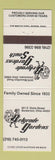Matchbook Cover - Belgrade Gardens Barberton OH Uniontown restaurant