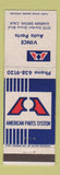Matchbook Cover - American Auto Parts Vince Garden Grove CA