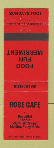 Matchbook Cover - Rose Cafe Martins Ferry OH
