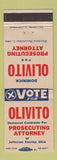 Matchbook Cover - Dominick Olivito Prosecuting Attorney Jefferson County OH