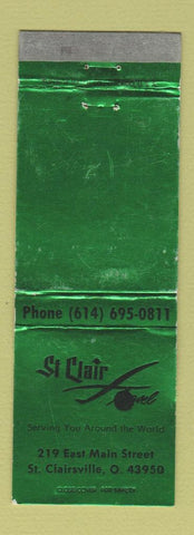 Matchbook Cover - St Clair Travel Agency St Clairsville OH WEAR