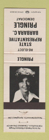Matchbook Cover - Barbara Pringle State Rep Election Cleveland OH