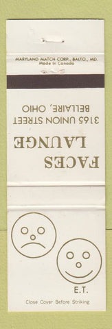 Matchbook Cover - Faces Launge Bellaire OH