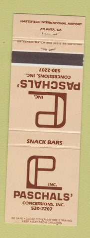 Matchbook Cover - Pascals' Concessions Atlanta GA Hartsfield Airport