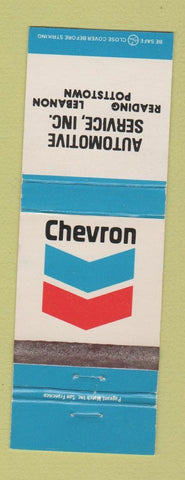 Matchbook Cover - Chevron oil gas Reading Lebanon Pottstown PA