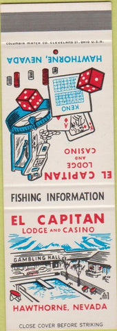 Matchbook Cover - El Capitan Lodge Casino Hawthorne NV