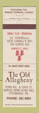 Matchbook Cover - Old Allegheny Restaurant Pittsburgh PA 3 Lions