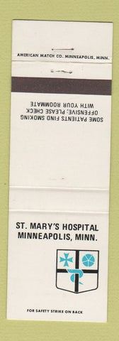 Matchbook Cover - St Mary's Hopsital Minneapolis MN