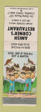 Matchbook Cover - Amish Corner's Restaurant Charm OH hillbilly
