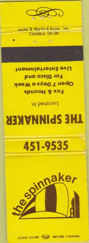 Matchbook Cover - The Spinnaker no town yellow