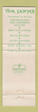 Matchbook Cover - Tom Sawyer Motor Inn Elmira NY WEAR