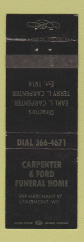Matchbook Cover - Carpenter & Ford Funeral Home Fairmont WV