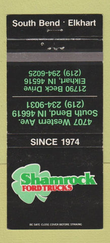 Matchbook Cover - Shamrock Ford Trucks South Bend Elkhart IN 30 Strike