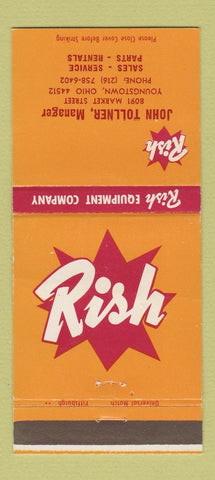 Matchbook Cover - Rish Tractors John Tollner Youngstown OH 30 Strike
