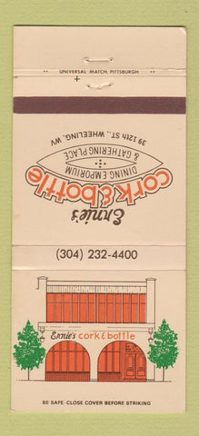 Matchbook Cover - Ernie's Cork and Bottle Wheeling WV 30 Strike