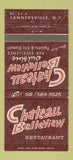 Matchbook Cover - Chateau Belleview Restaurant Tannersville NY 30 Strike