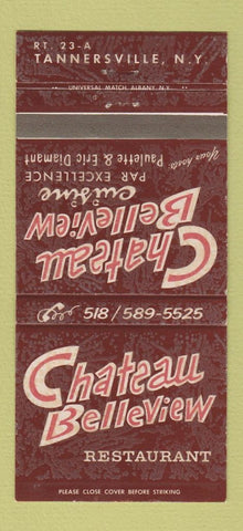 Matchbook Cover - Chateau Belleview Restaurant Tannersville NY 30 Strike