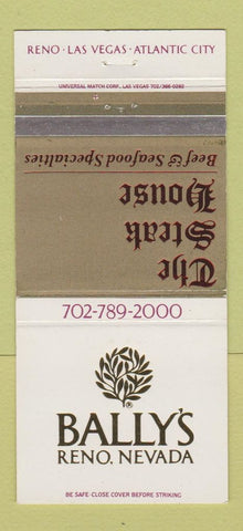 Matchbook Cover - Bally's Casino Las Vegas NV Steak House Reno 30 Strike