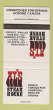 Matchbook Cover - Al's Steak House Ottawa ON 30 Strike