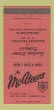 Matchbook Cover - McAteers Restaurant Somerset NJ WEAR 30 Strike