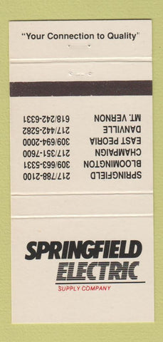 Matchbook Cover - Springfield Electric PA Peoria Bloomington Danville 30 Strike