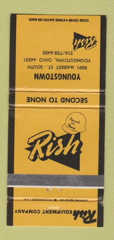 Matchbook Cover - Rish Tractors Youngstown OH WEAR 30 Strike