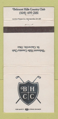 Matchbook Cover - Belmont Hills Country Club St Clairsville OH 30 Strike