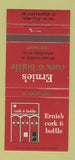 Matchbook Cover - Ernie's Cork and Bottle Wheeling WV 30 Strike