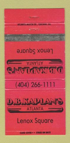 Matchbook Cover - DB Kaplan's Atlanta GA WEAR 30 Strike