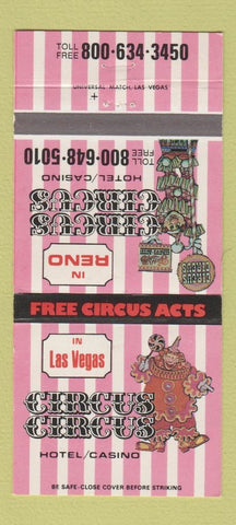 Matchbook Cover - Circus Circus Hotel Casino Las Vegas NV Reno 30 Strike