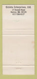 Matchbook Cover - Taymoor Gibbes Beach Barbados 30 Strike