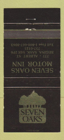 Matchbook Cover - Seven Oaks Motor Inn Regina SK 30 Strike