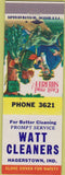 Matchbook Cover - Watt Cleaners Hagerstown IN hillbilly