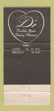 Matchbook Cover - D's Restaurant Syosset LI Monticello NY 30 Strike