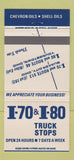 Matchbook Cover - I-70 & I-80 Truck Stop Youngstown Quaker City OH 30 Strike