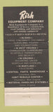 Matchbook Cover - Rish Tractors WORN 30 Strike