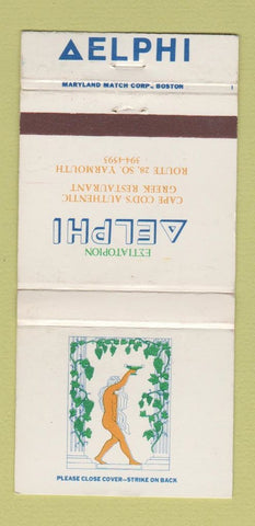 Matchbook Cover - Delphi Greek Restaurant South Yarmouth MA 30 Strike