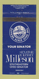 Matchbook Cover - Senator R Kinsey Milleson OH Freeport Ohio 30 Strike