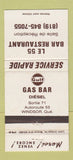 Matchbook Cover - Gulf oil gas Le 55 Bar Restaurant Windsor QC 30 Strike