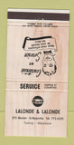 Matchbook Cover - Gulf oil gas Lalonde St Hyacinthe QC 30 Strike